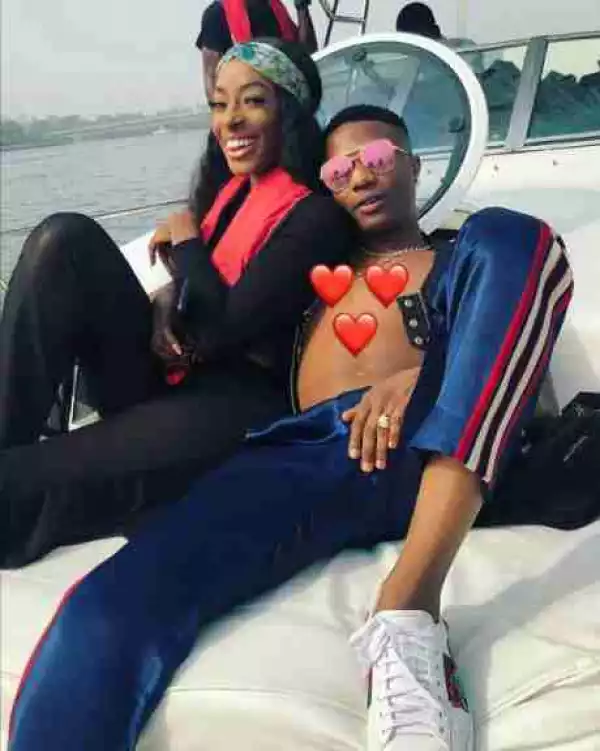 Wizkid Pictured With Actress Dorcas Shola Fapson As They Chill Out On A Yacht